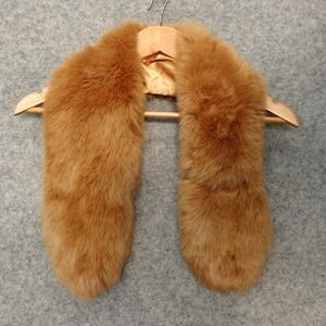 Brown Fur Scarf Womens Honey Tan Stole Wrap Detachable Collar FAUX Winter 4x36